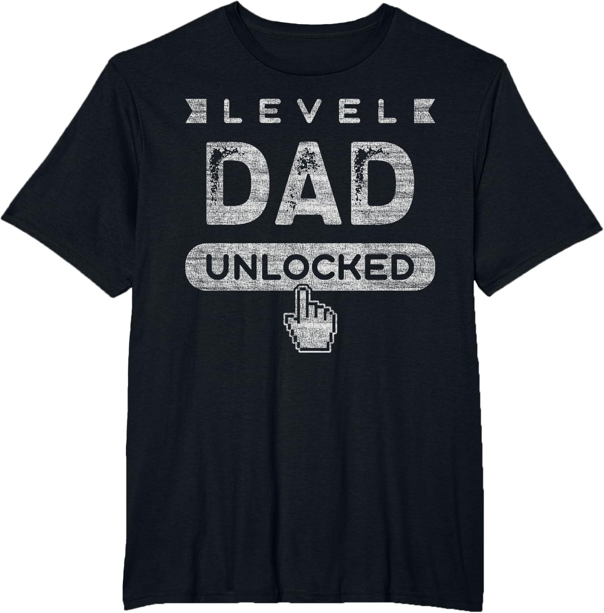 Level Dad Unlocked, New Dad, Baby Announcement T-Shirt - Black