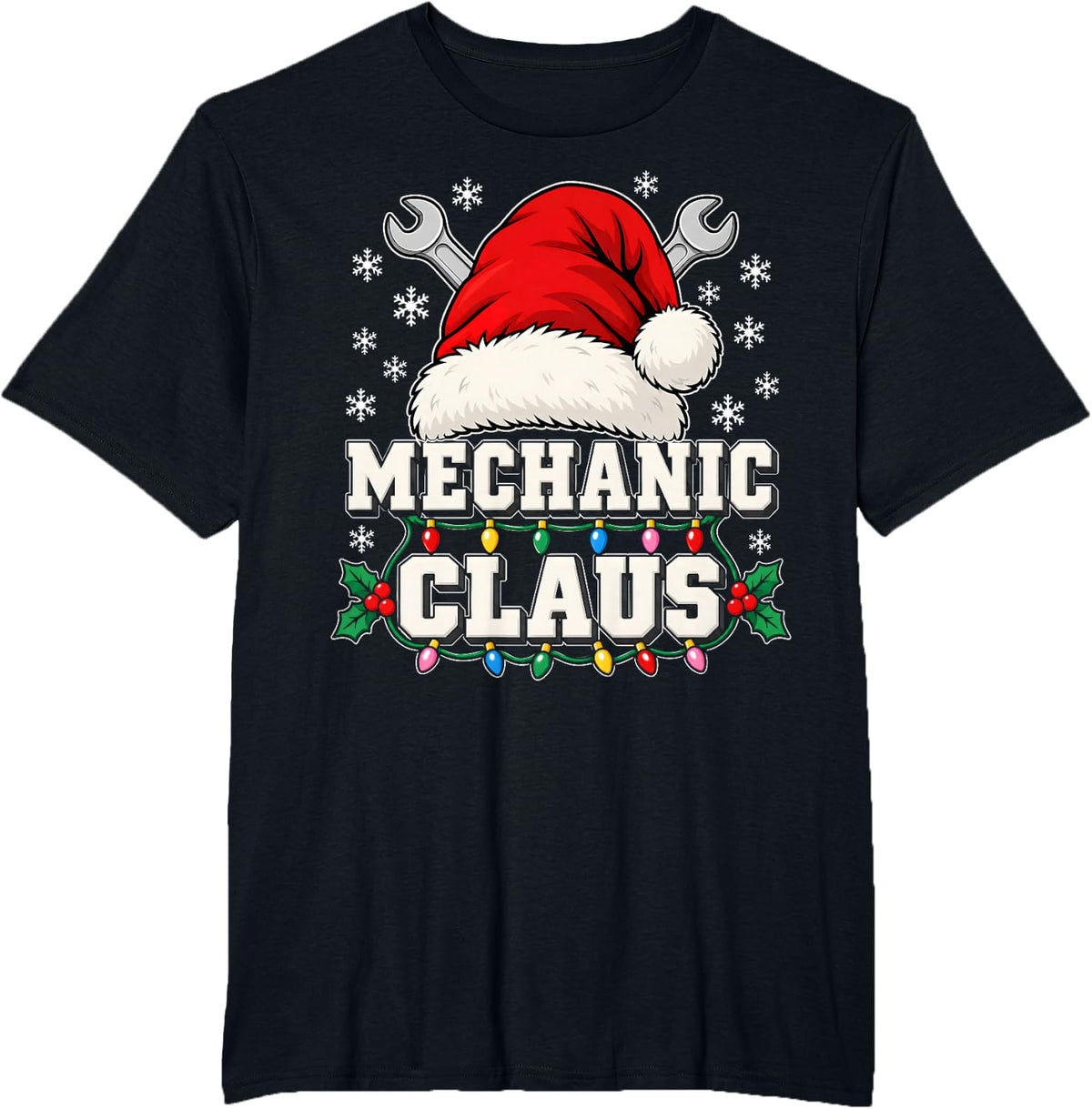 Mechanic Claus Christmas Shirt Auto Technician Xmas T-Shirt - Black