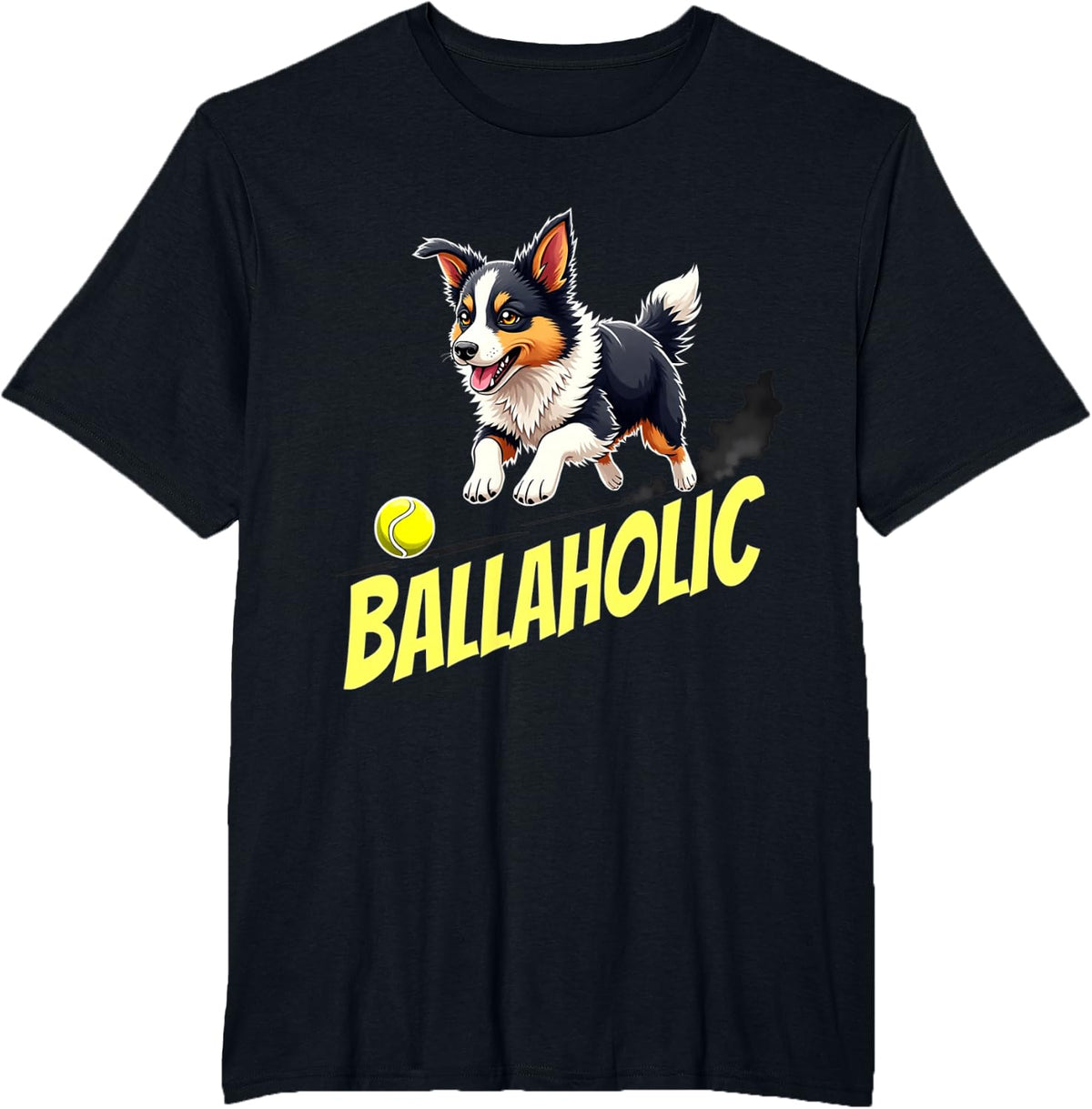 Funny Ballaholic Miniature American Shepherd Dog Mini Aussie T-Shirt - Black