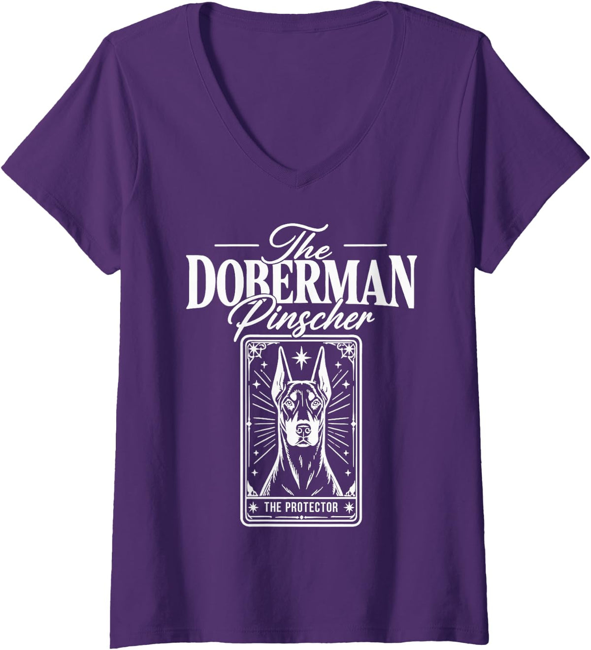 Women's Doberman Owner Doberman Pinscher Lover V-Neck T-Shirt - Purple