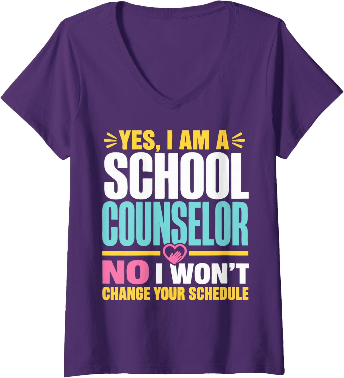 Women's Funny School Counselor V-Neck T-Shirt - Purple