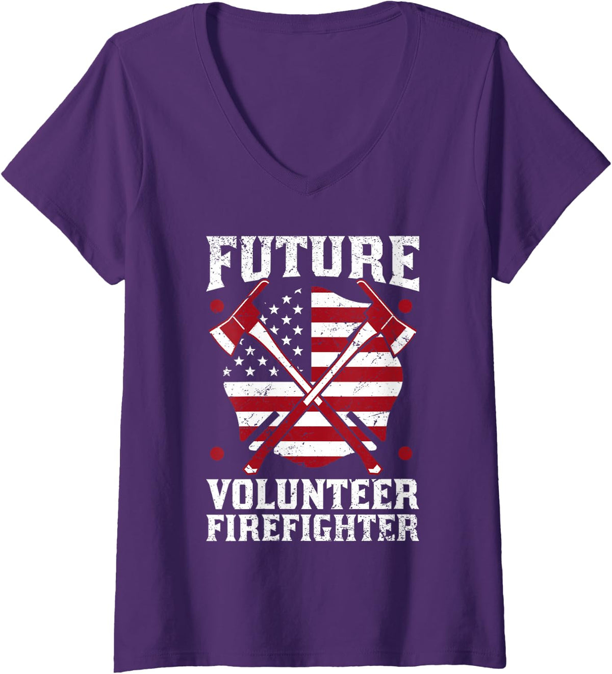 Women's Future Volunteer Firefighter V-Neck T-Shirt - Purple