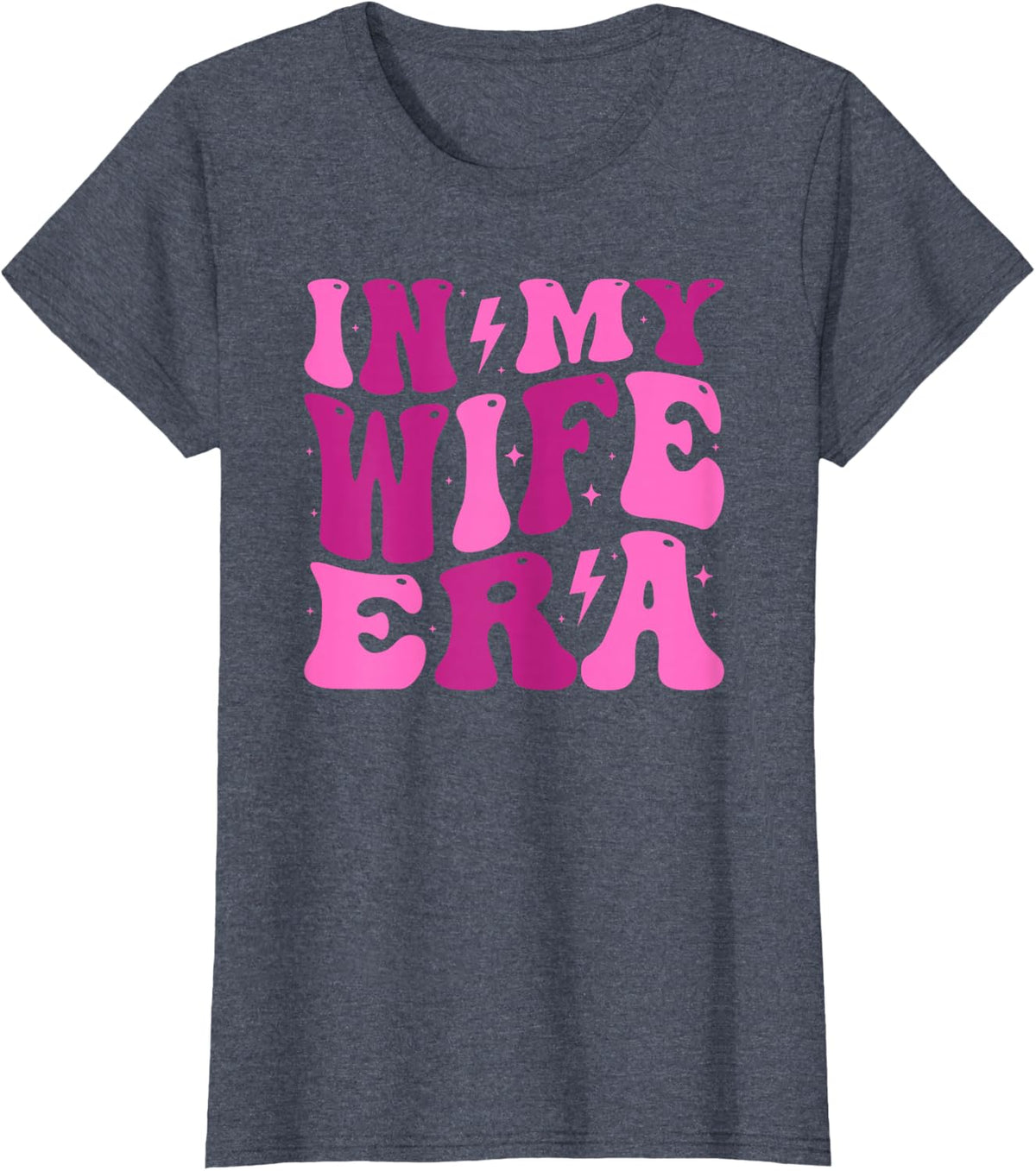 in My Wife Era Groovy I Love My Husband Wife T-Shirt - Heather Blue