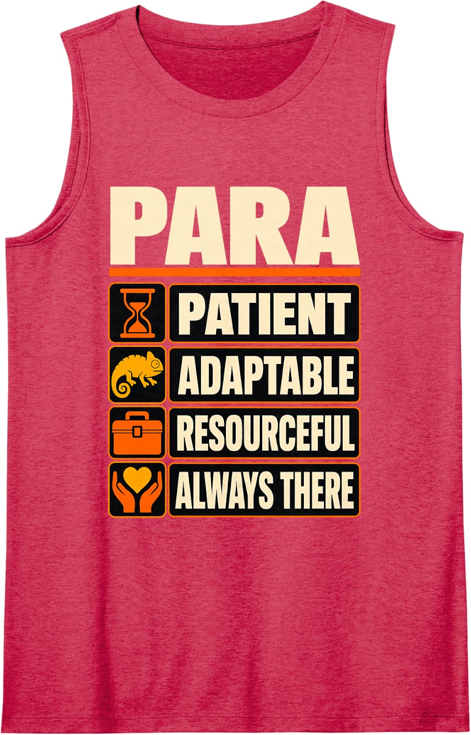 Patient Adaptable Resourceful Always There para Sleeveless Tank Top - Red
