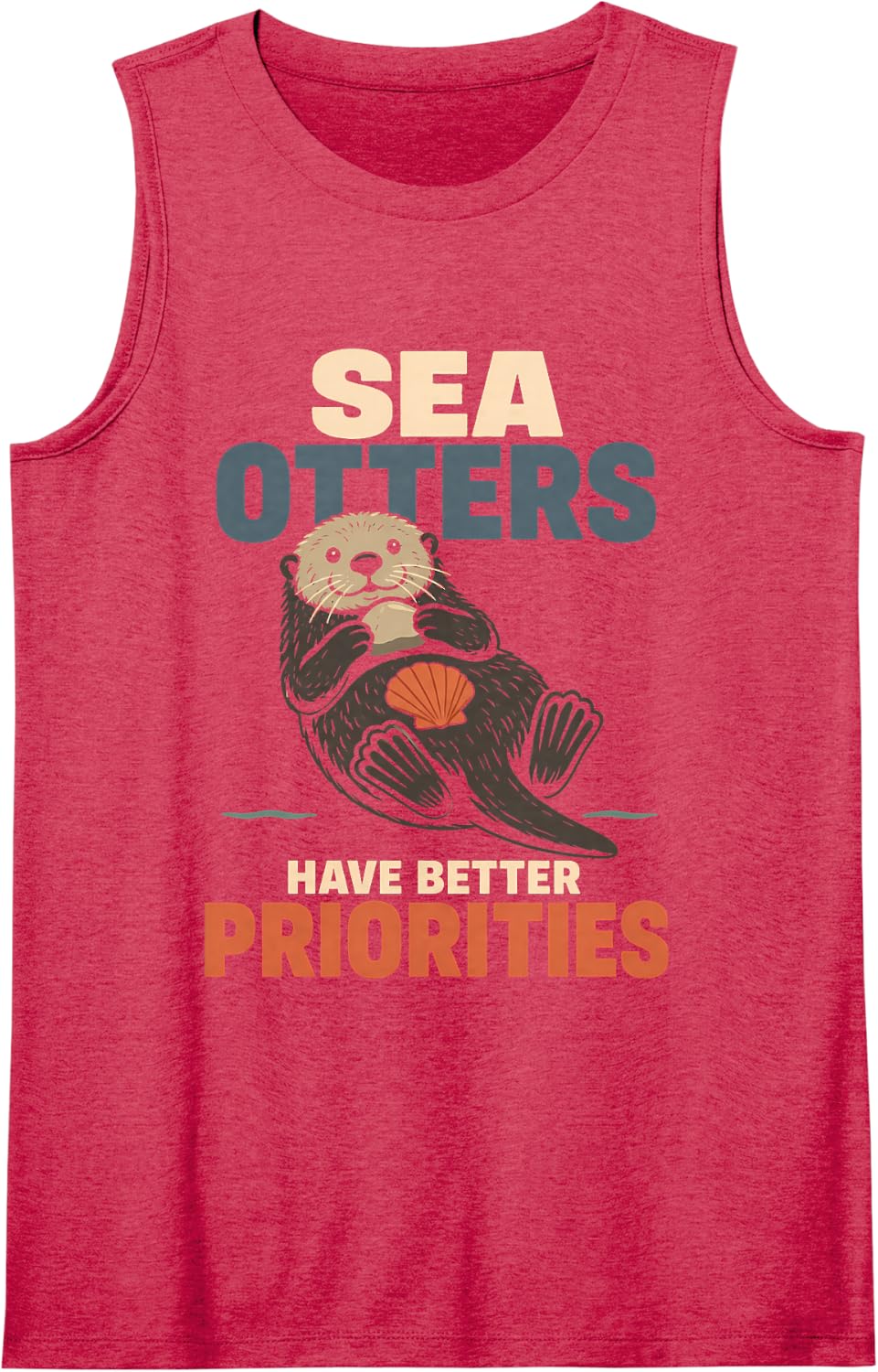 Sea Otter Kelp Forest Marine Biology Coastal Wildlife Gift Tank Top - Red
