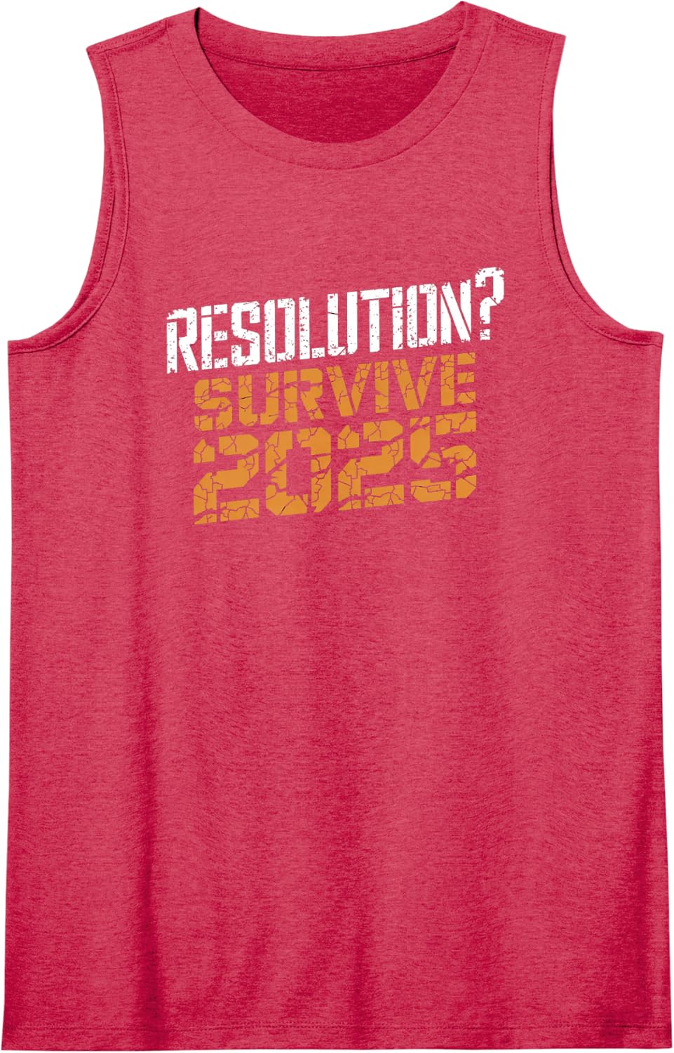 2025 Survival Resolution Humor Funny New Year Sleeveless Tank Top - Red