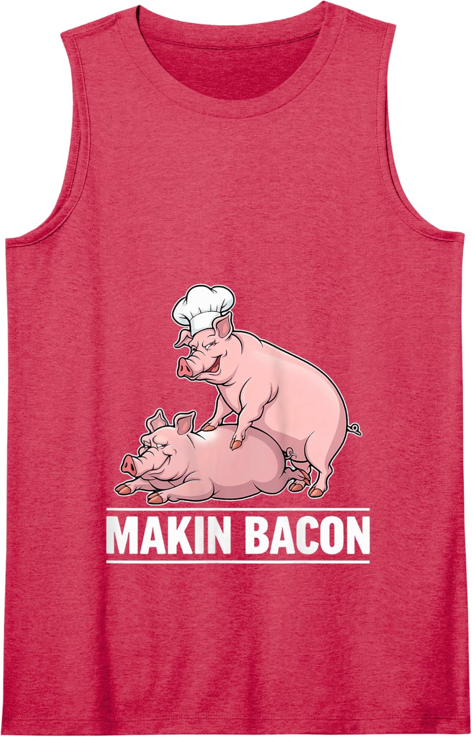Makin' Bacon A Fun Twist on Bacon Love Tank Top - Red