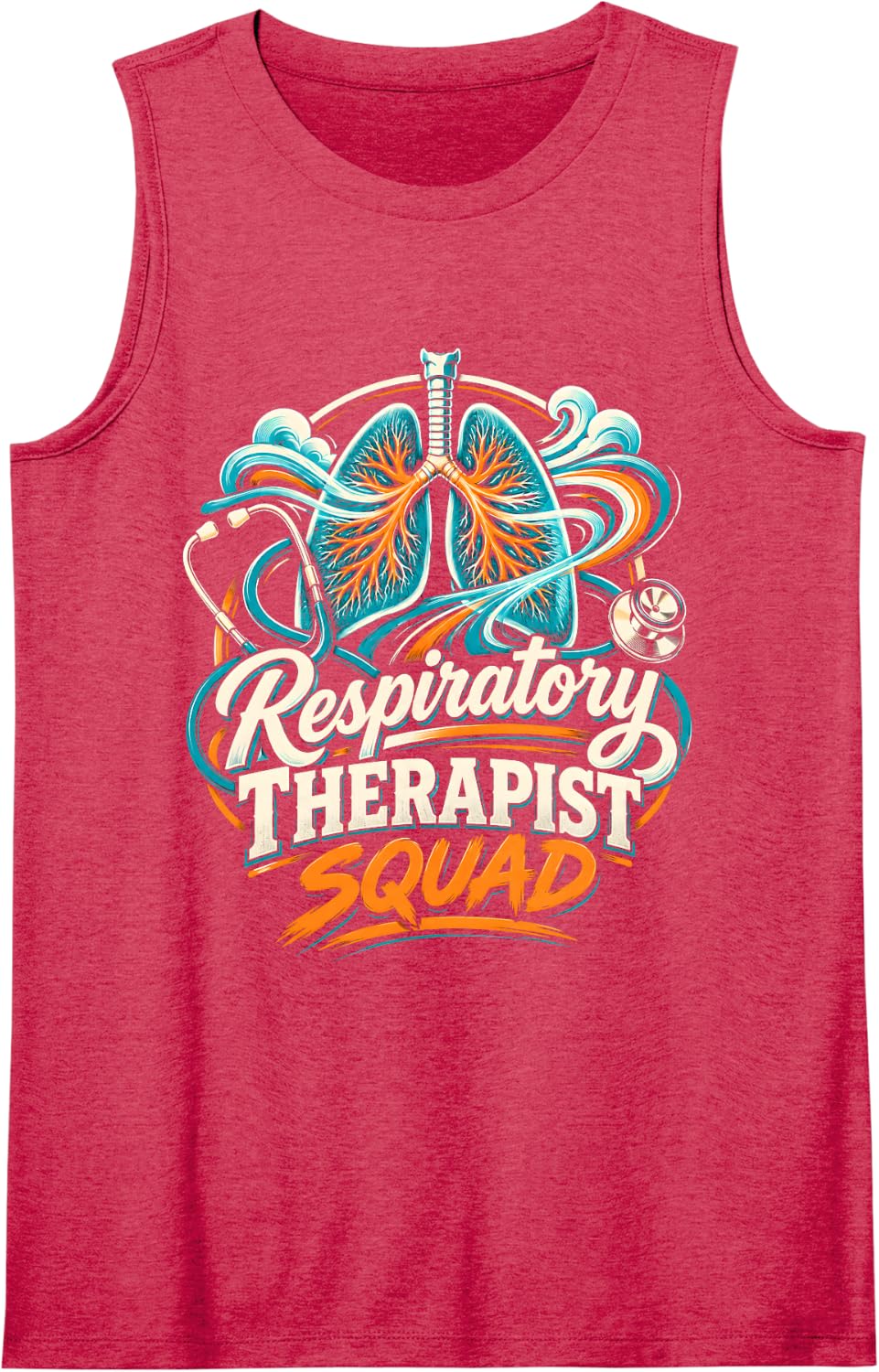 Women's Respiratory Therapist Squad Sleeveless Tank Top - Red