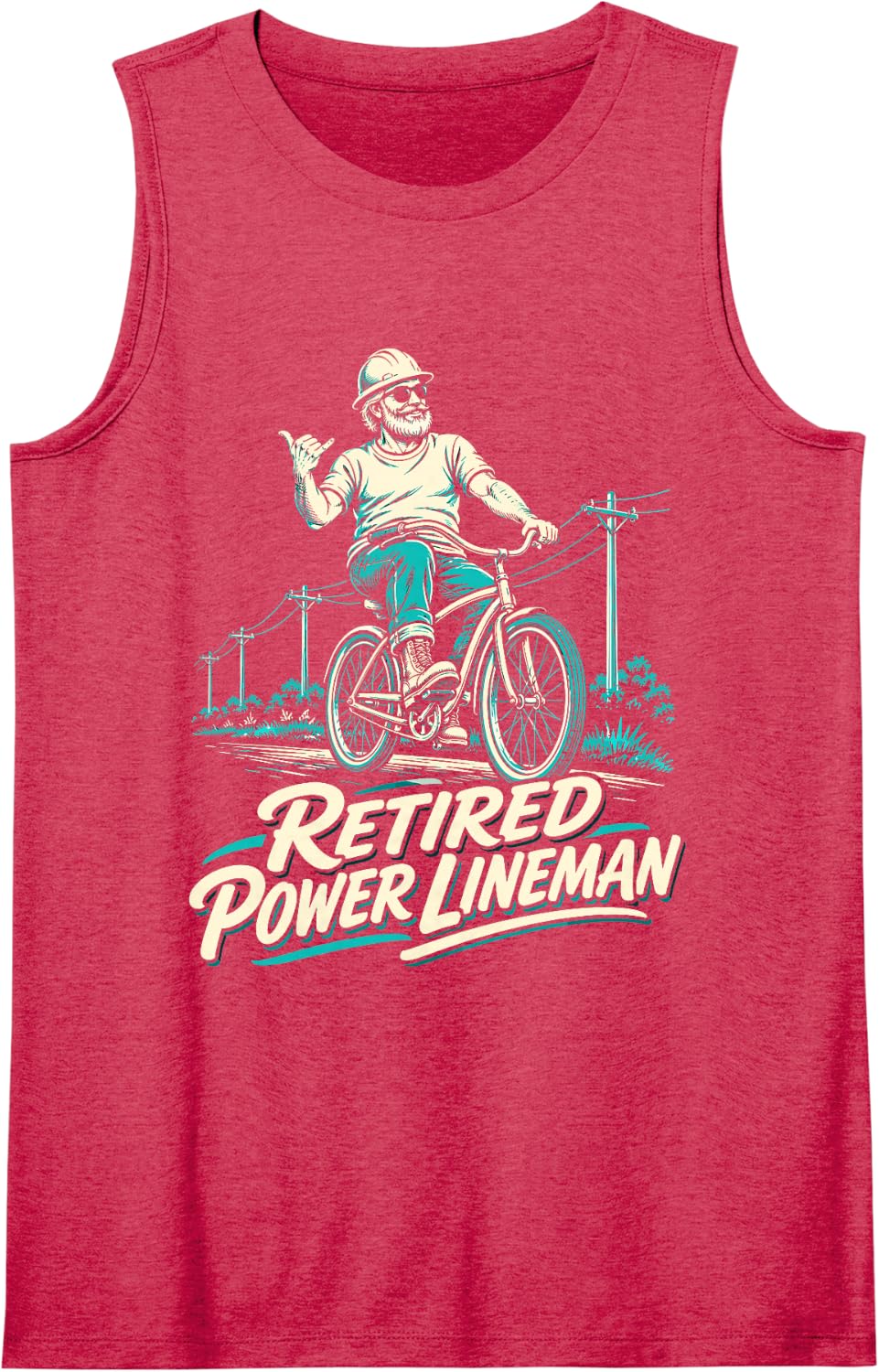 Women's Retired Power Lineman Sleeveless Tank Top - Red