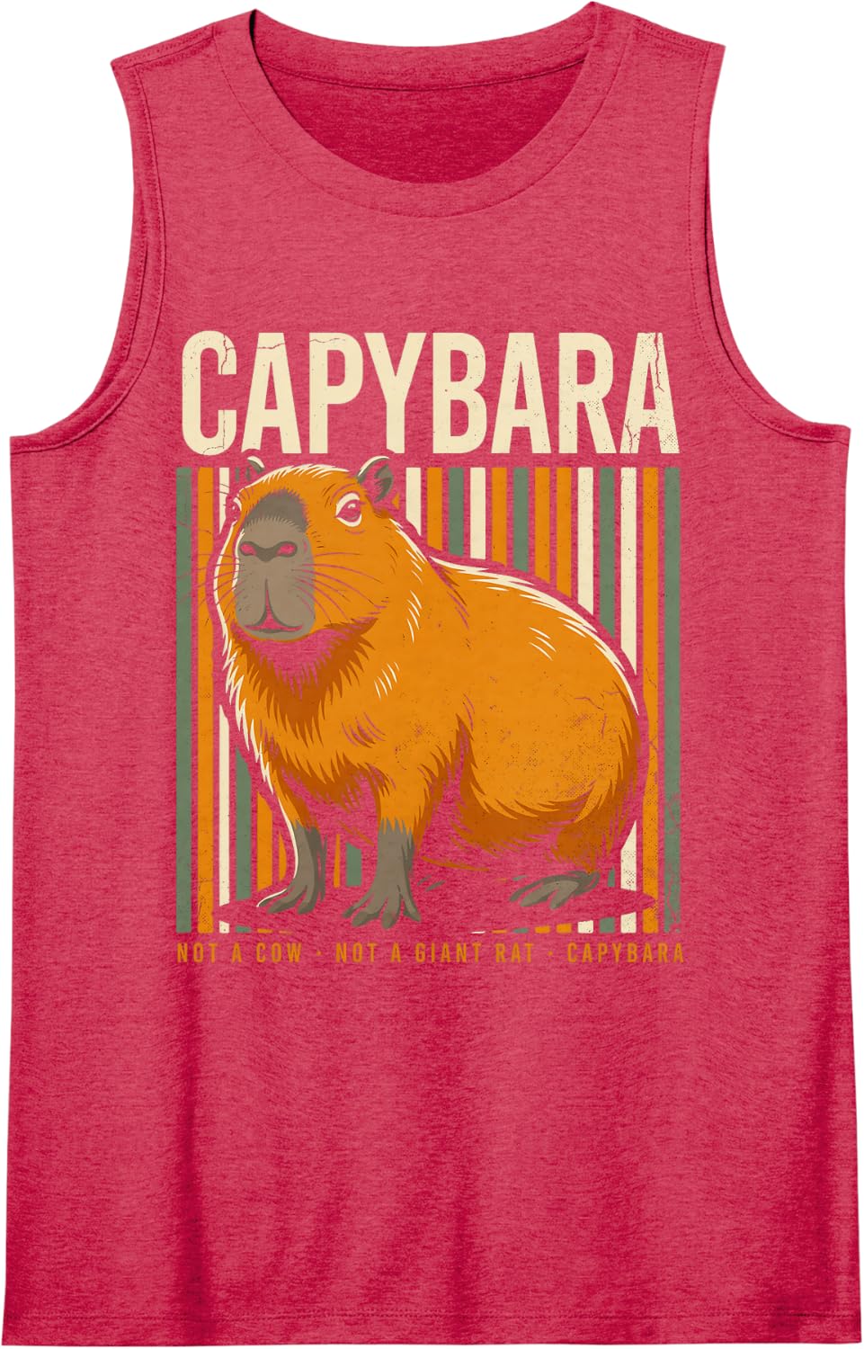 Capybara Not A Cow Not A Giant Rat Sleeveless Tank Top - Red