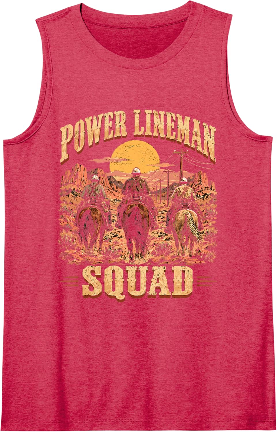 Women's Power Lineman Squad Sleeveless Tank Top - Red