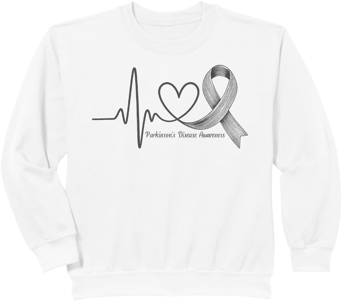 Parkinson's Disease Awareness Month April Support Wear Grey Sweatshirt - White