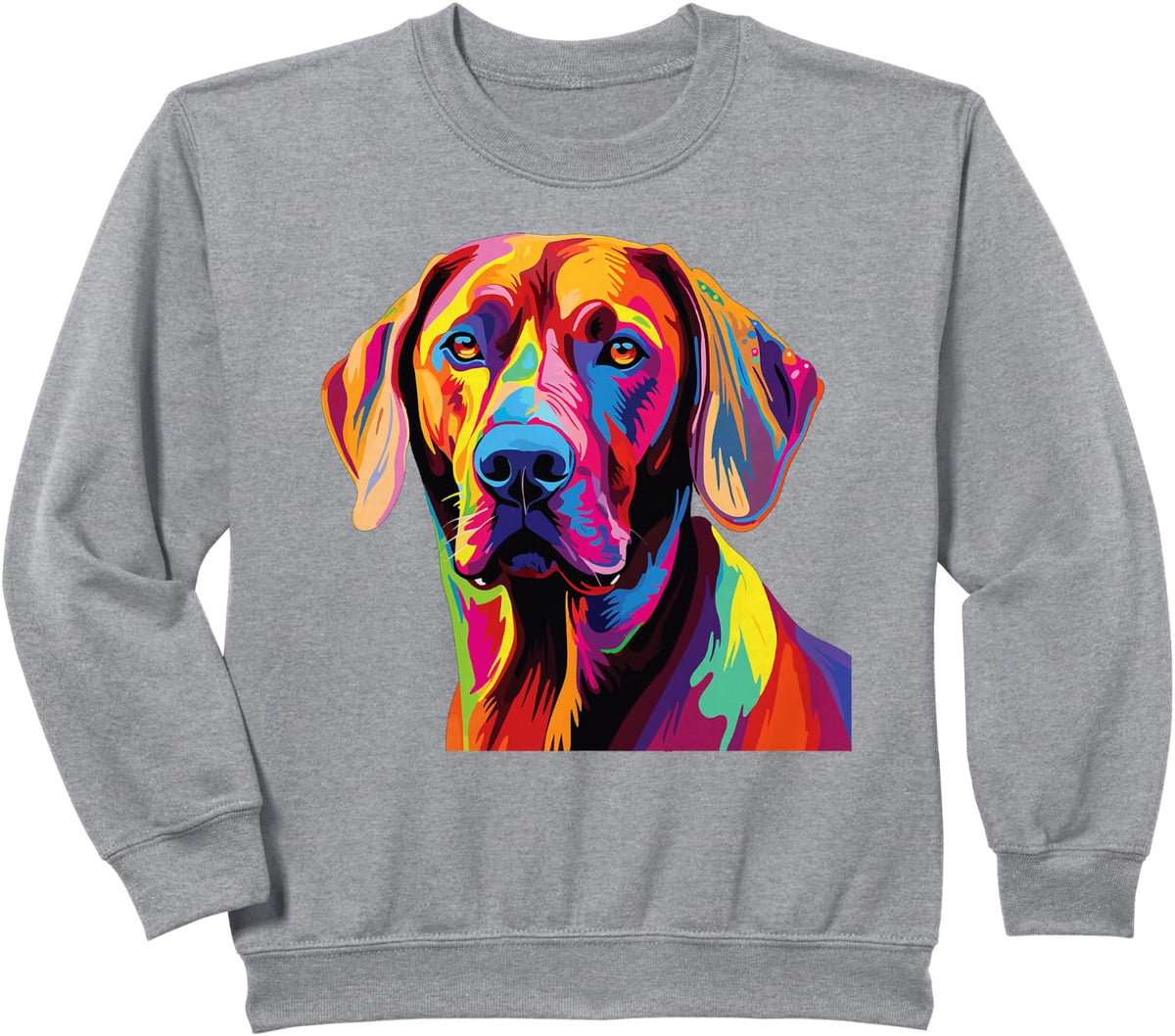 Watercolor Colorful Rhodesian Ridgeback Dog Sweatshirt - Heather Grey