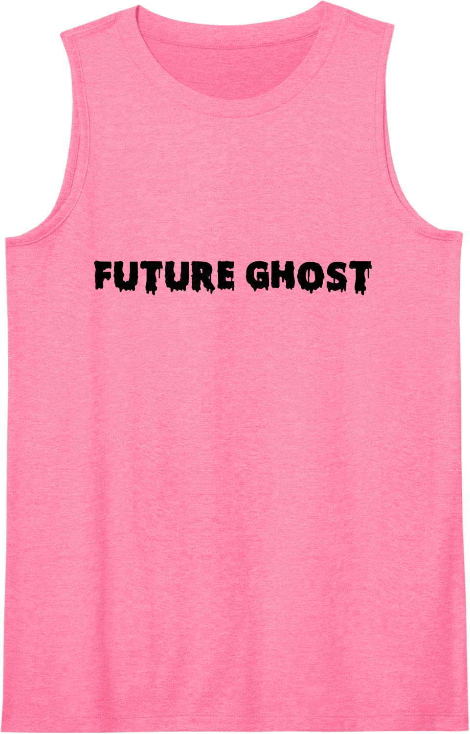 Future Ghost Funny Minimal Gothic Halloween Typography Sleeveless Tank Top - Pink
