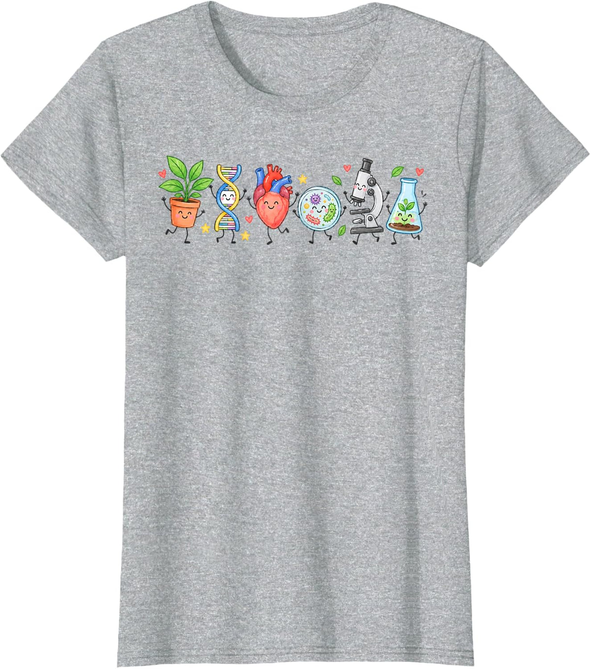 Biology Science Teacher Doodle Physics Lab Chemistry T-Shirt - Heather Grey