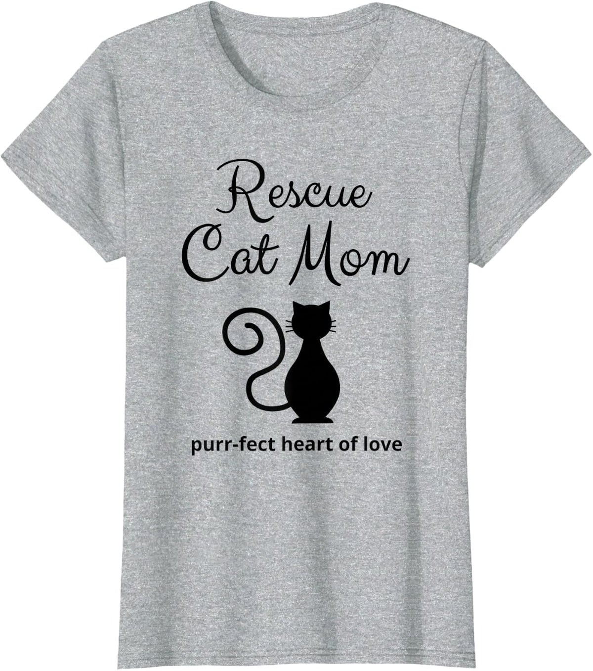 Pretty Cat Rescue Mom, Foster Cat Mom Cat Rescue Mom T-Shirt - Heather Grey
