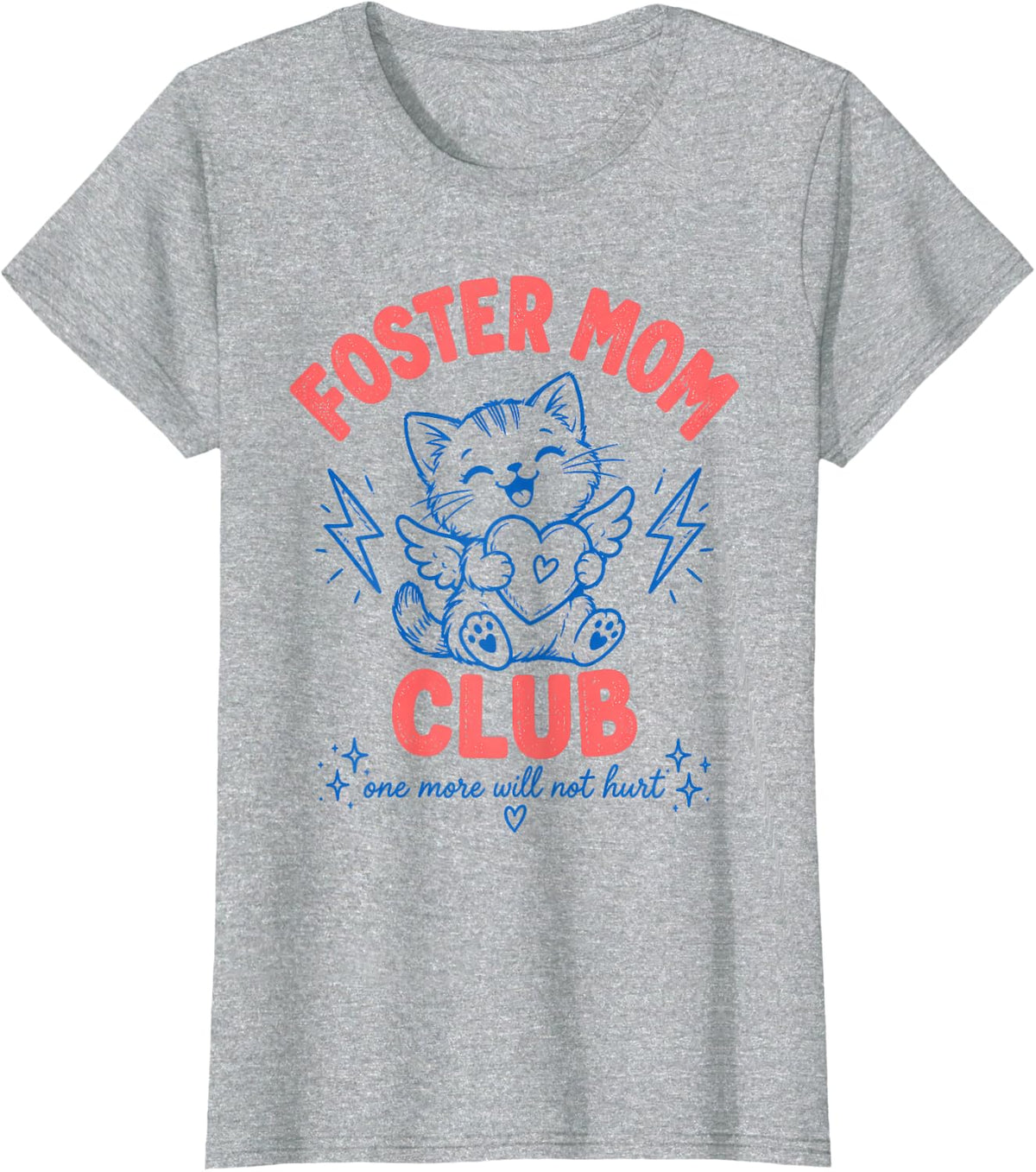 Foster Mom Club Cat Lover T-Shirt - Heather Grey