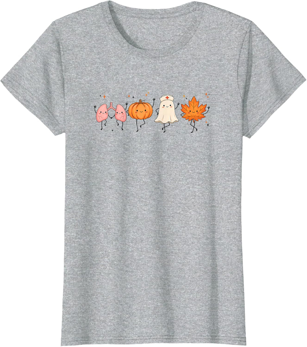 Fall Respiratory Therapist, RT Halloween, Pulmonary Rehab T-Shirt - Heather Grey
