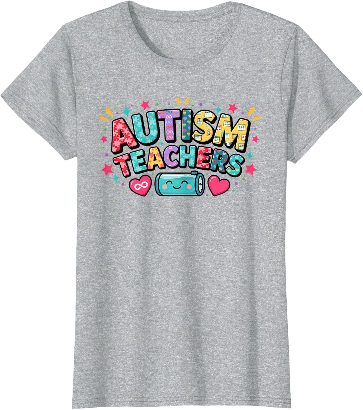 Autism Teacher Sped Neurodiversity Intervention Educator T-Shirt - Heather Grey