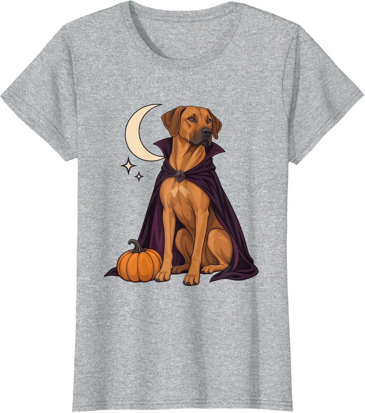 Rhodesian Ridgeback Spooky Autumn T-Shirt - Heather Grey