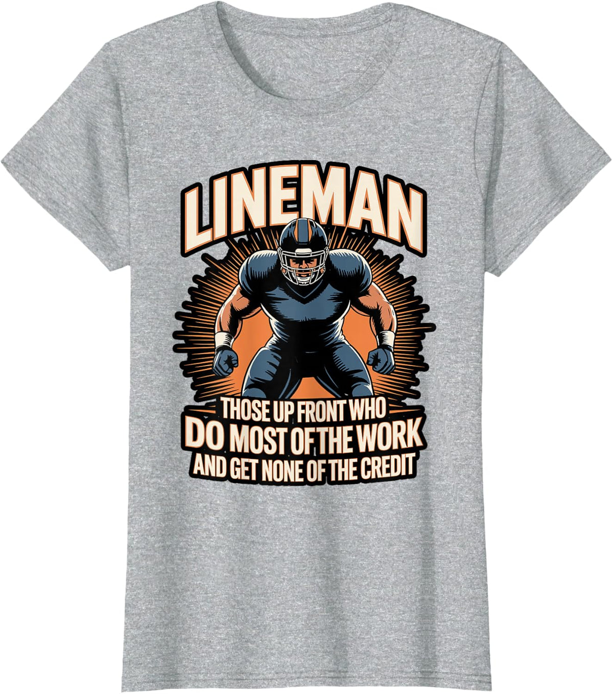 Lineman Definition Funny Football Design T-Shirt - Heather Grey