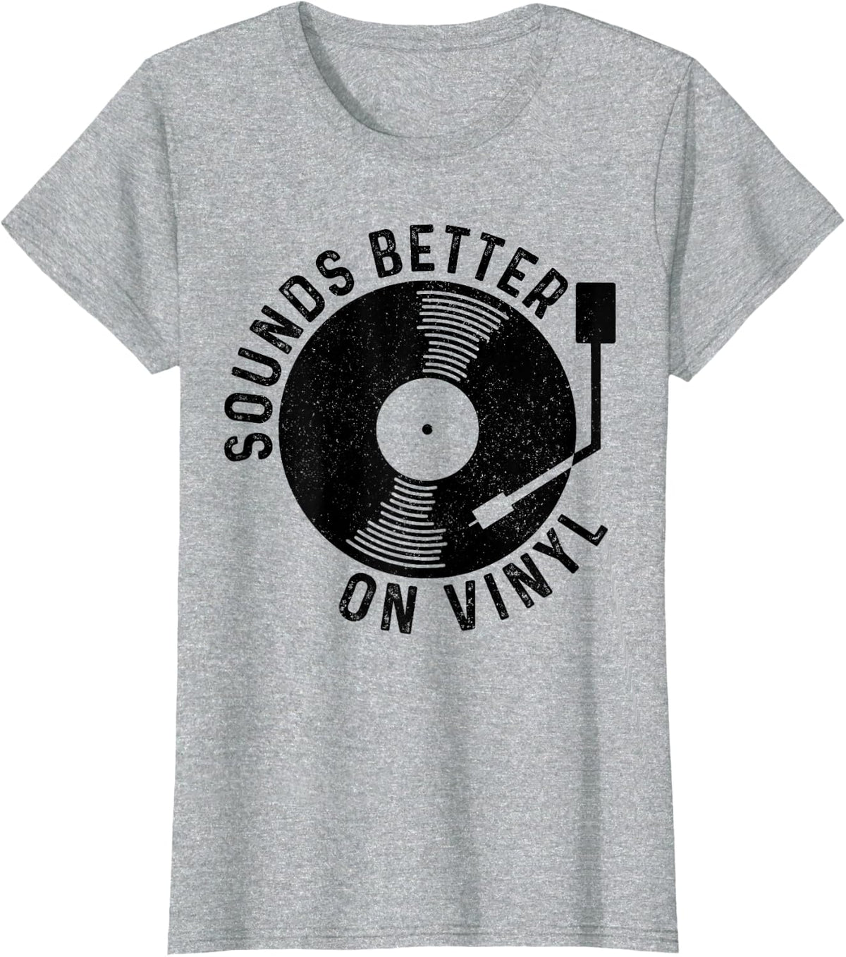 Vinyl Record DJ Record Retro Gift T-Shirt - Heather Grey