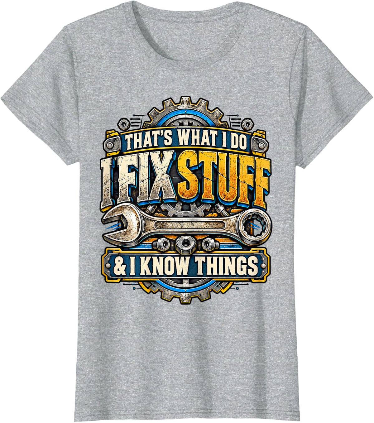 Funny Mechanic Wrench Auto Repair Garage Workshop Humor T-Shirt - Heather Grey
