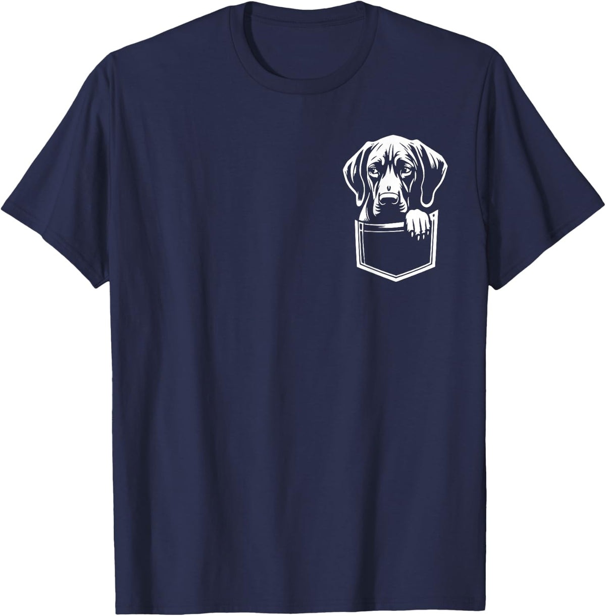 Peeking Rhodesian Ridgeback Dog Graphic Design T-Shirt - Navy Blue