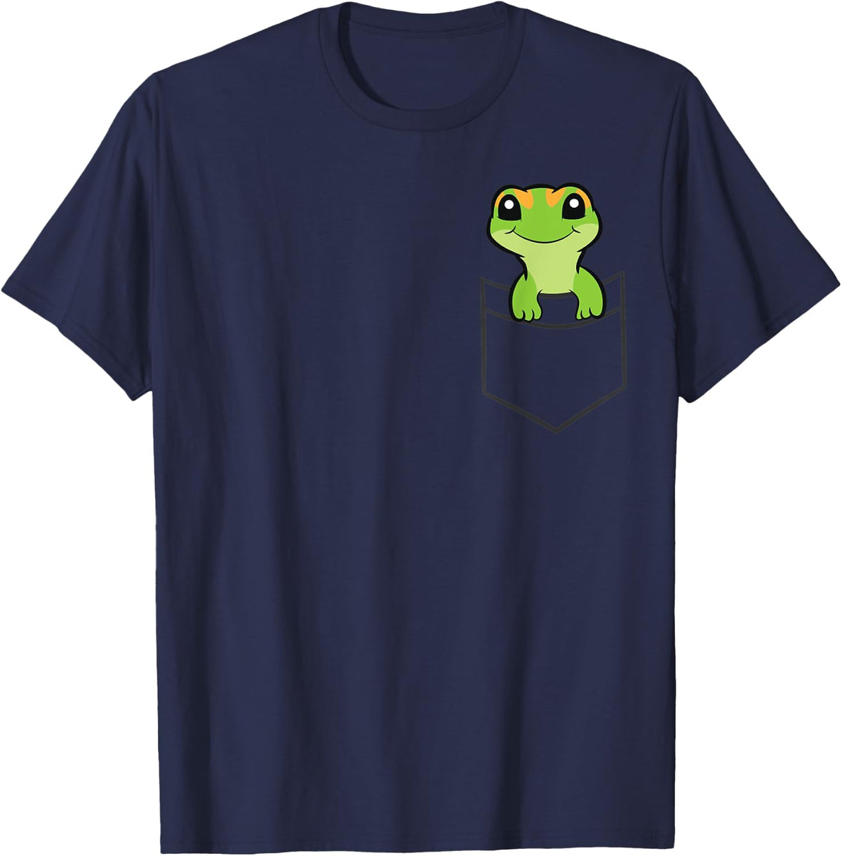 Cute Gecko In The Pocket Love Geckos T-Shirt - Navy Blue