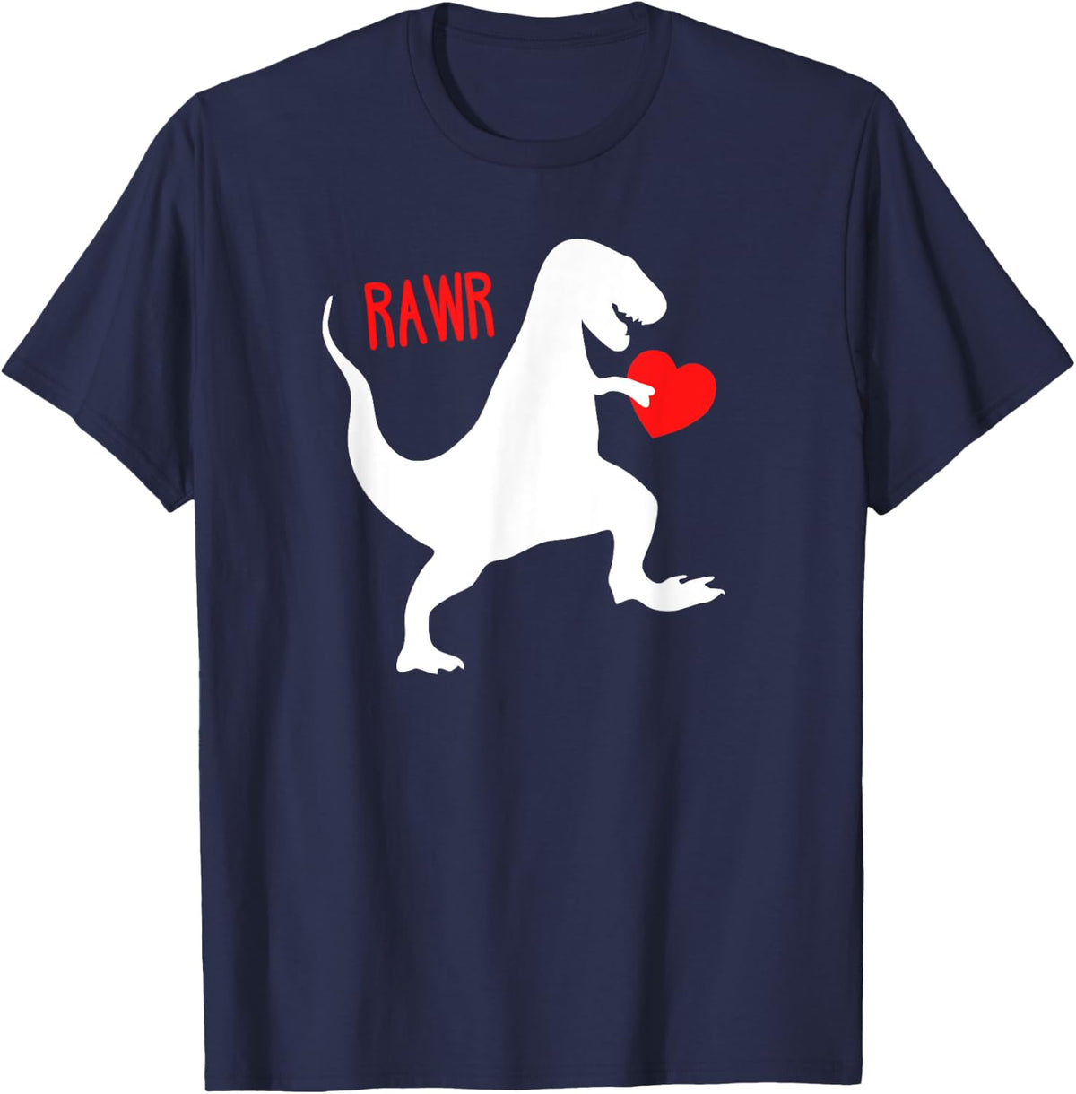 Joyouse Urban Style Dinosaur Valentine's Day T-Shirt - Navy Blue