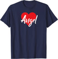 I Love Angel First Name Tshirt I Heart Named T-Shirt - Navy Blue