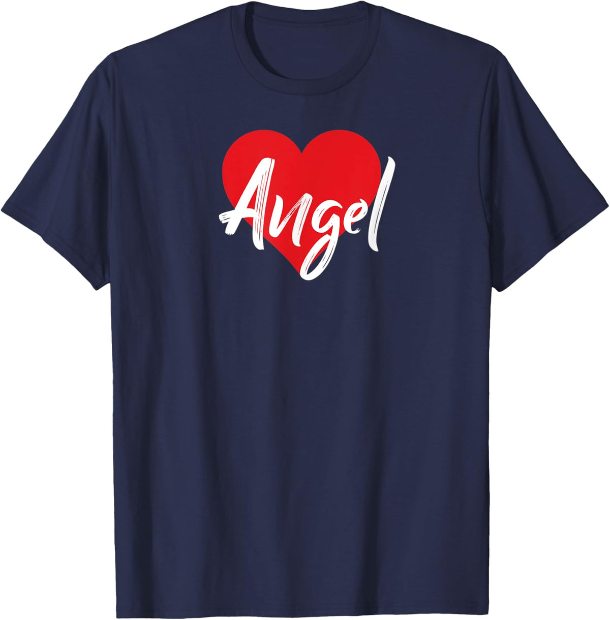 I Love Angel First Name Tshirt I Heart Named T-Shirt - Navy Blue