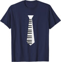 Music Piano Necktie Costume Cool Instrument Christmas Gift T-Shirt - Navy Blue