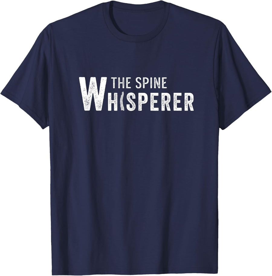 Human Spine Whisperer Chiropractor Medicine Chiropractic T-Shirt - Navy Blue