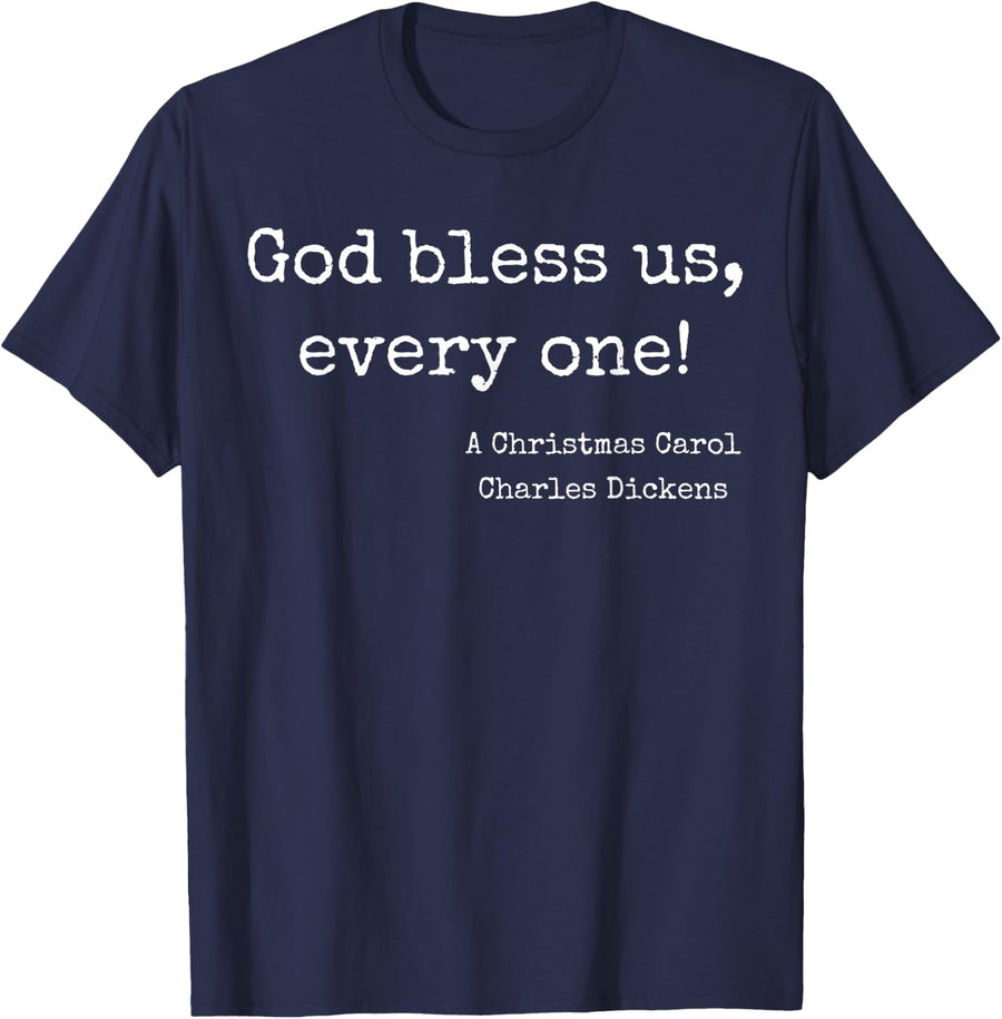 Charles Dickens Book Reader Literature Lover Gifts A Christmas Carol Quote T-Shirt Black Unisex Adults Small Classic Fit