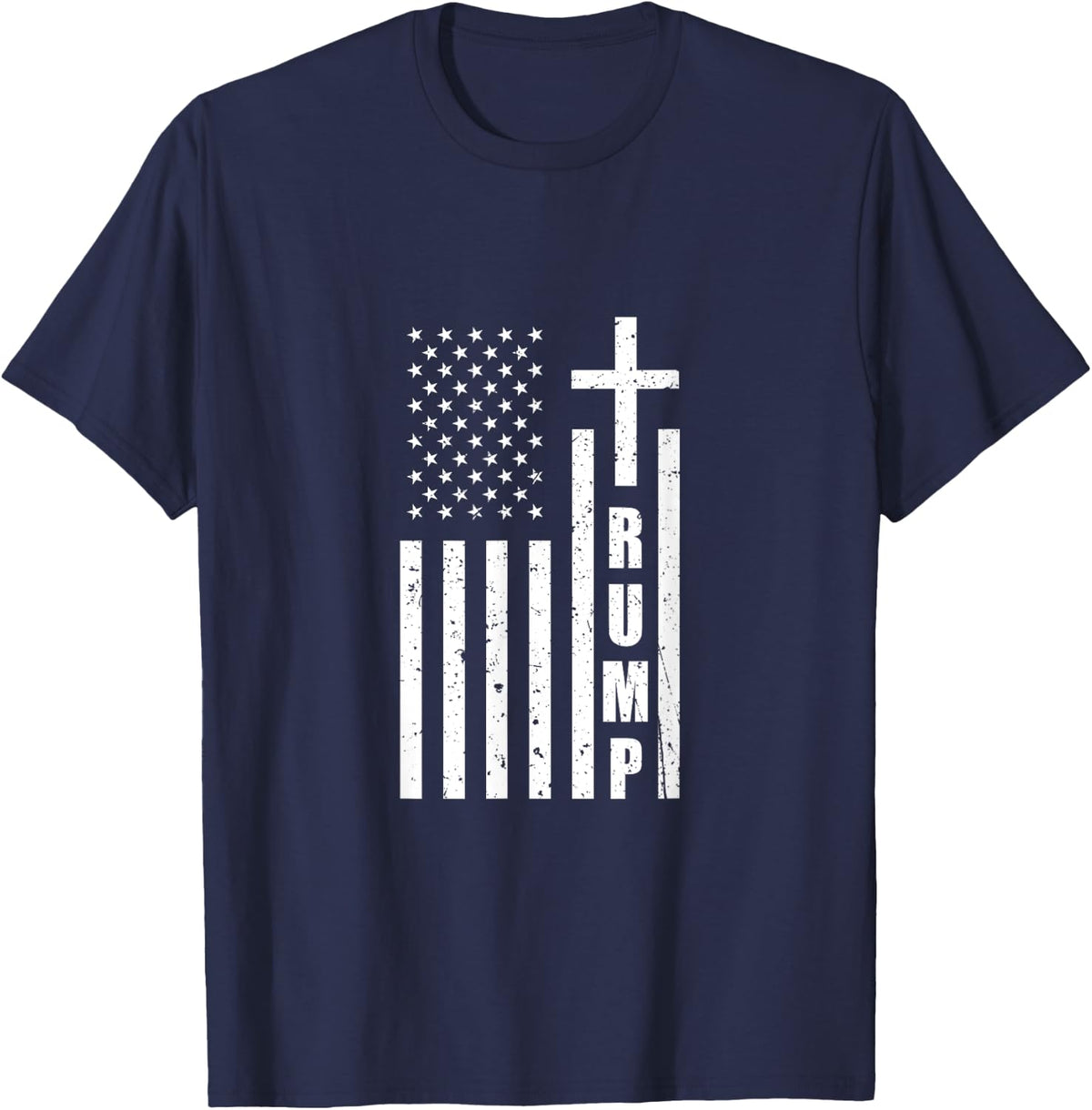 USA Flag Patriotic American Trump Inauguration T-Shirt - Navy Blue