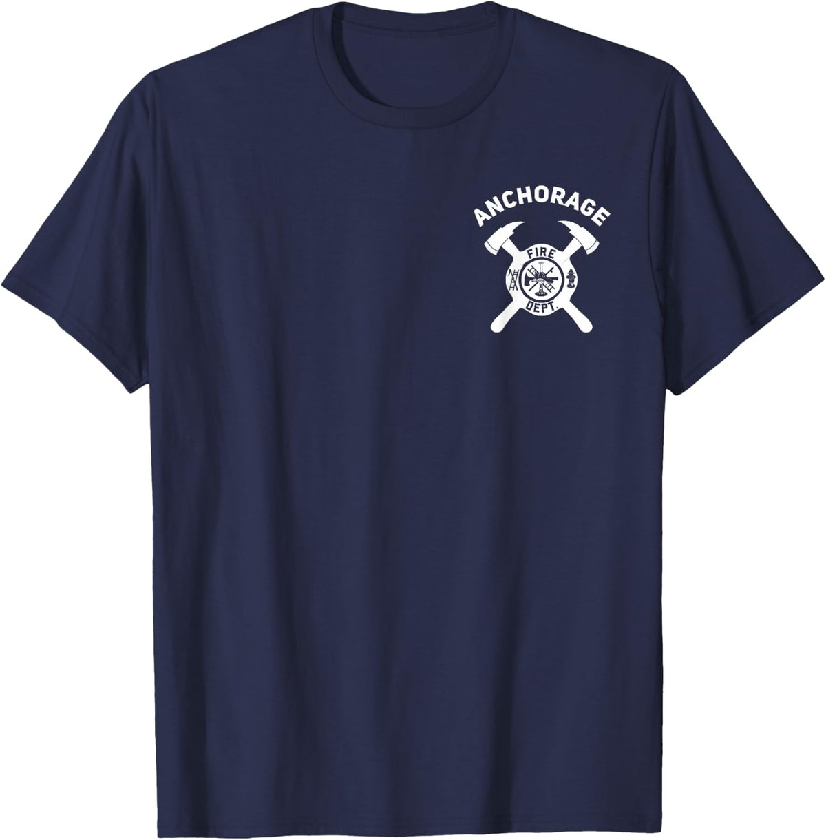 City Of Anchorage Fire Department Alaska Firefighter T-Shirt - Navy Blue