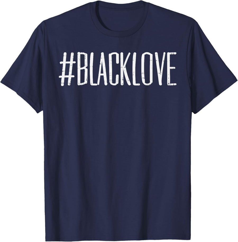 Black Love Melanin T-Shirt Black History Pride African American Tees Gift T Shirts - Navy Blue