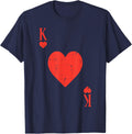 Valentines Day King Hearts Matching Boys Kids Toddler Men T-Shirt - Navy Blue