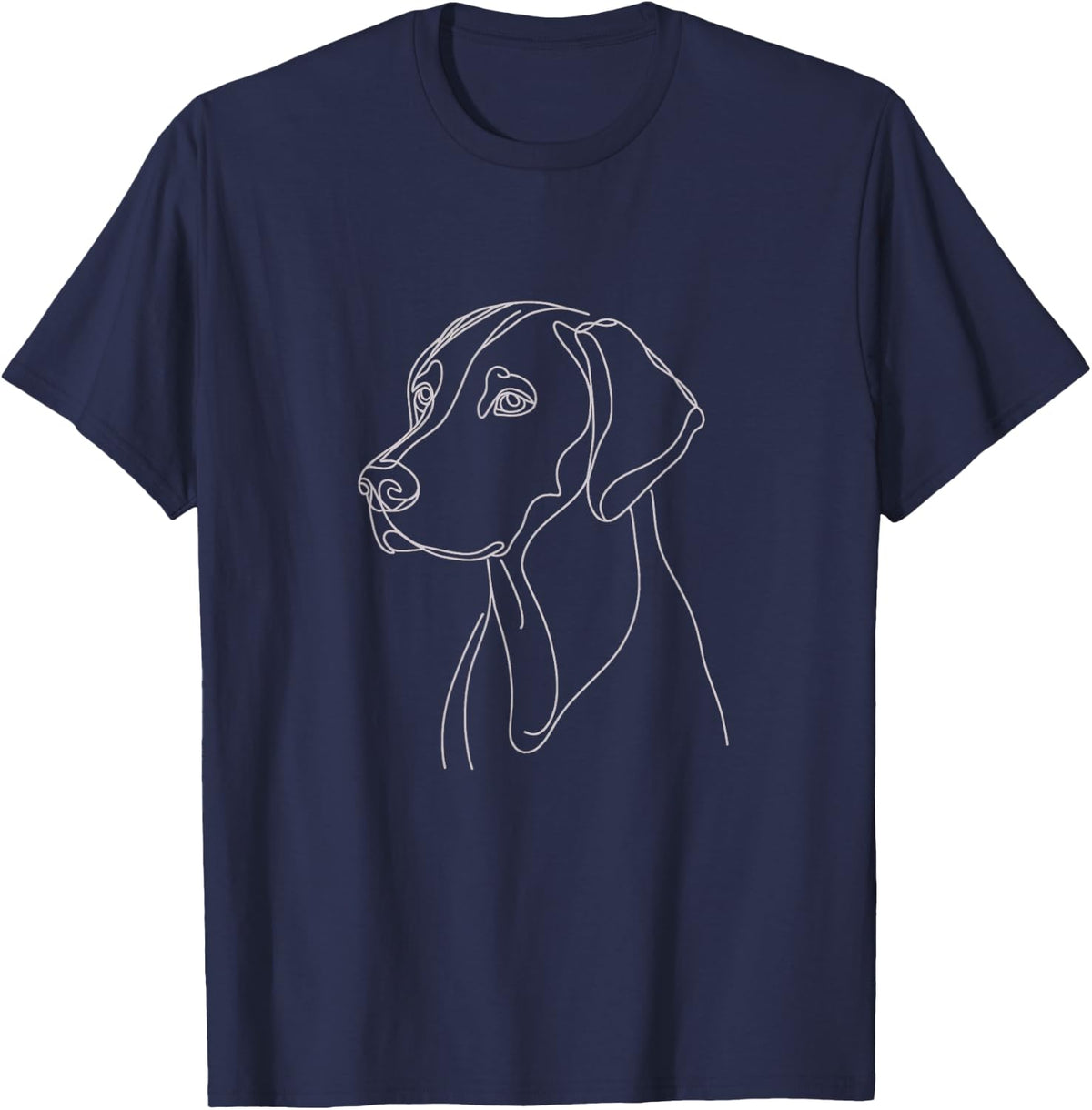 Rhodesian Ridgeback Drawing Line Art Design T-Shirt - Navy Blue