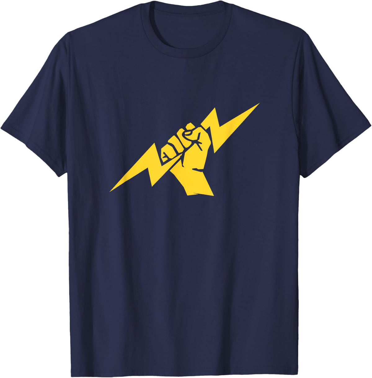 Electrician Hand Lightning Tee Electric Technician T Shirts Gift for Men Women - Navy Blue
