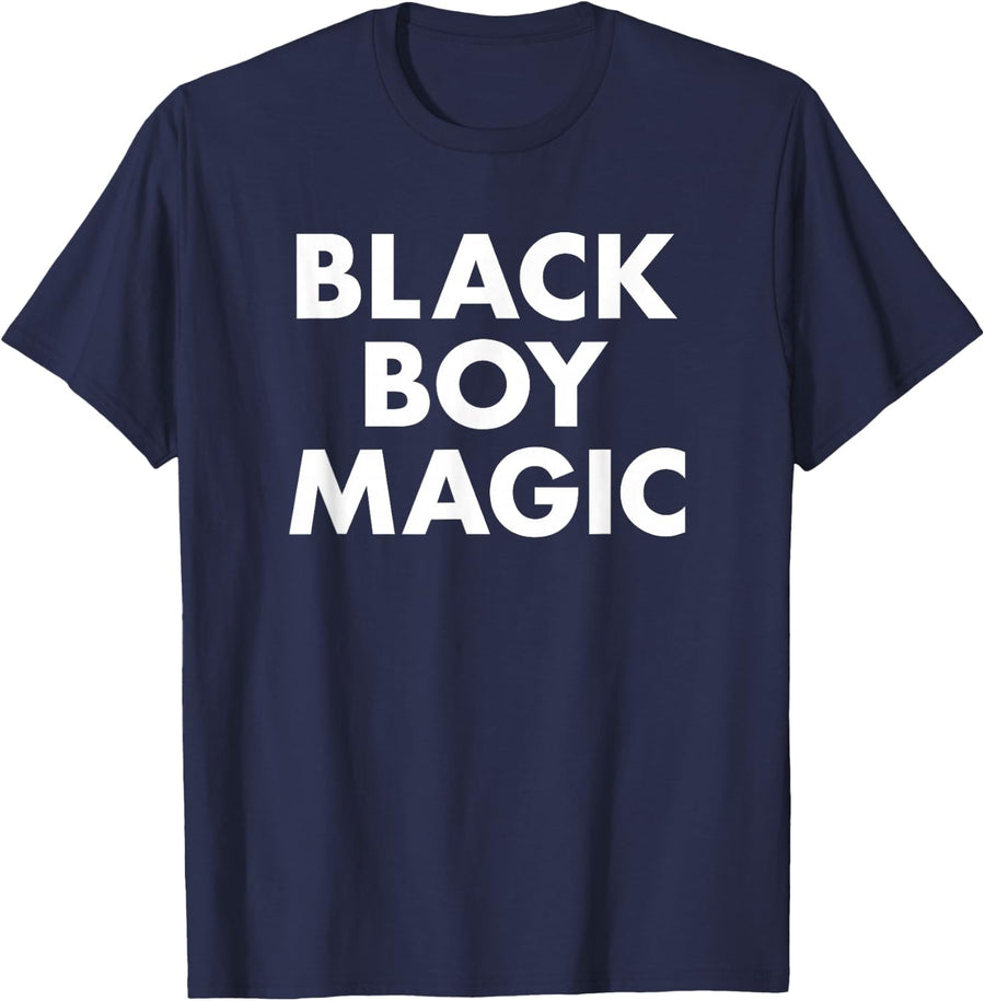 Black Boy Magic T-Shirt African Pride and Love Tee T-Shirt - Navy Blue