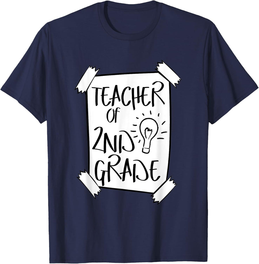 2nd Grade Second Grade Teacher Teaching School Teachers Gift T-Shirt for Men Women - Navy Blue