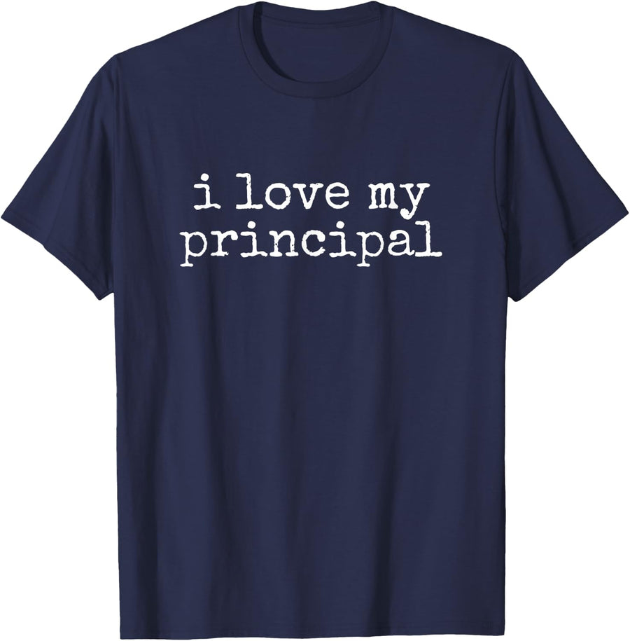I Love My Principal T-Shirt - Navy Blue
