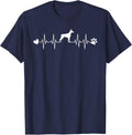 Doberman Pinscher Dog Lover Heartbeat EKG Pet Dog Mom Dad T-Shirt - Navy Blue