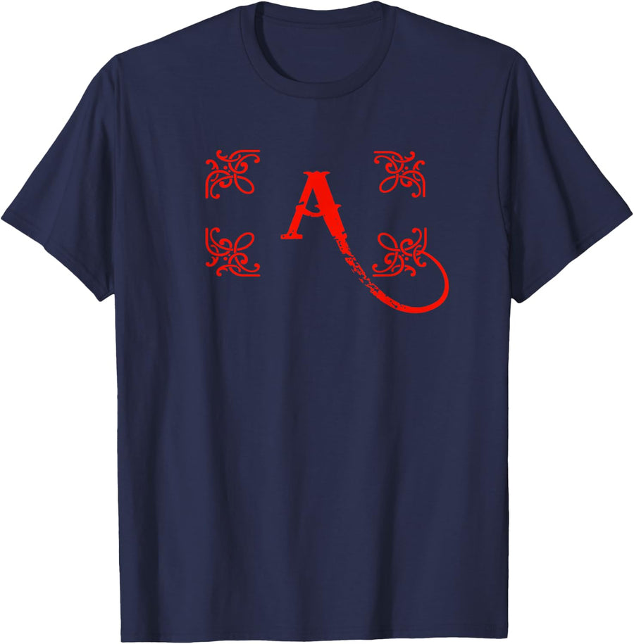 SCARLET A LITERARY T-Shirt Bookworm Literary Gifts T-Shirt - Navy Blue