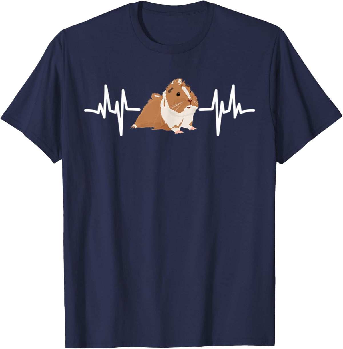 Heartbeat Guinea Pig Accessories Clothes Stuff Apparel Gift T-Shirt - Navy Blue