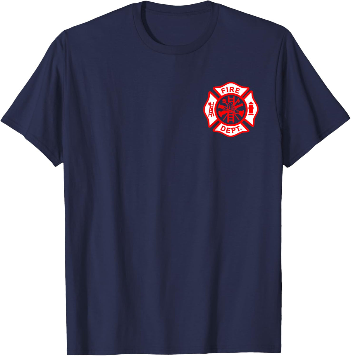 Fire Department Uniform Official Firefighter Gear T-Shirt Small - Navy Blue
