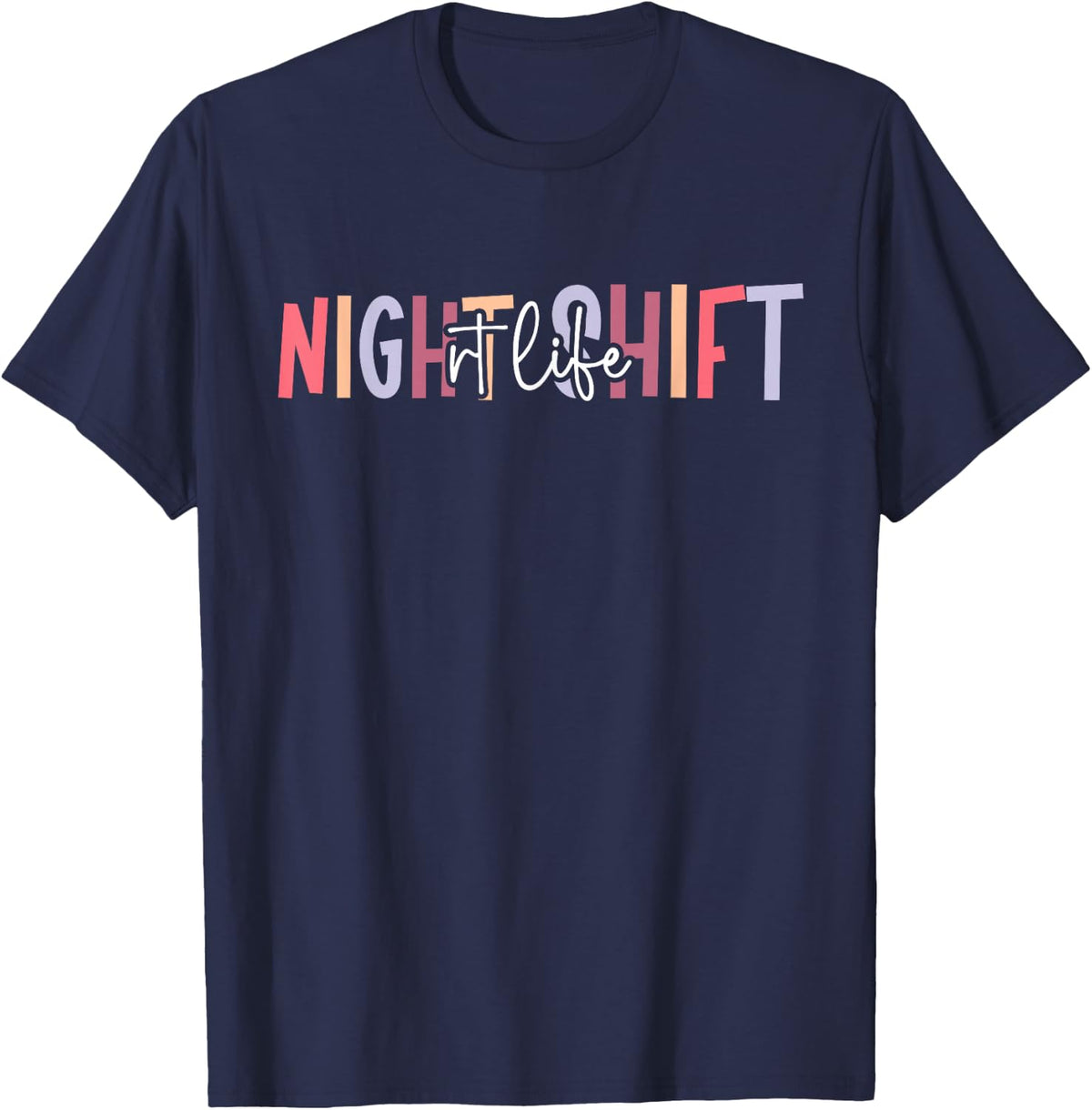 Night Shift RT Life Night Shift Respiratory Therapist Boho T-Shirt - Navy Blue