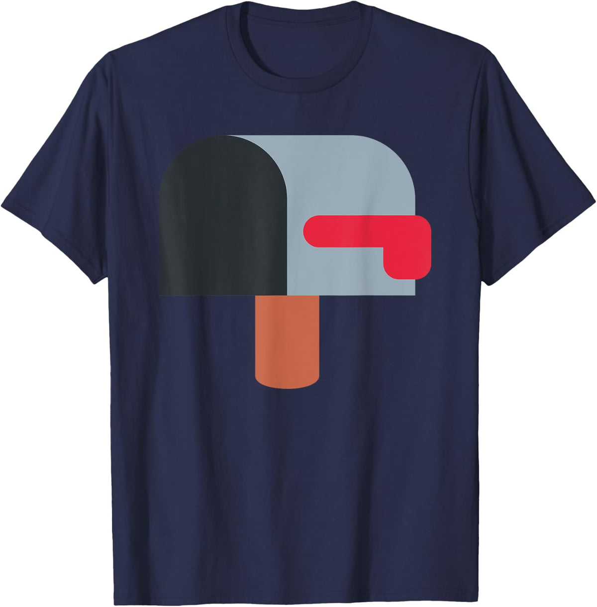 Open Mailbox with Lowered Flag T-Shirt - Navy Blue